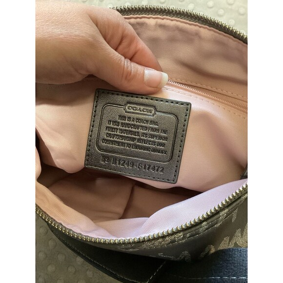 Coach Signature Script Lurex Hobo Silver Gray Bag NWT $248 - Picture 10 of 10